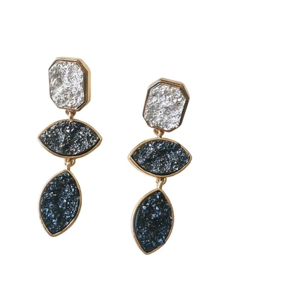 SUGARFIX Faux Drusy Geometric Drop Earrings Gift Fashion Women Party Jewelry